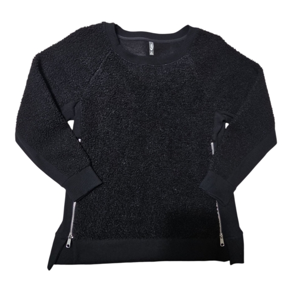 Women’s MTA Sports Black Fleece Sweater with Zipper Accents Medium - Picture 1 of 10